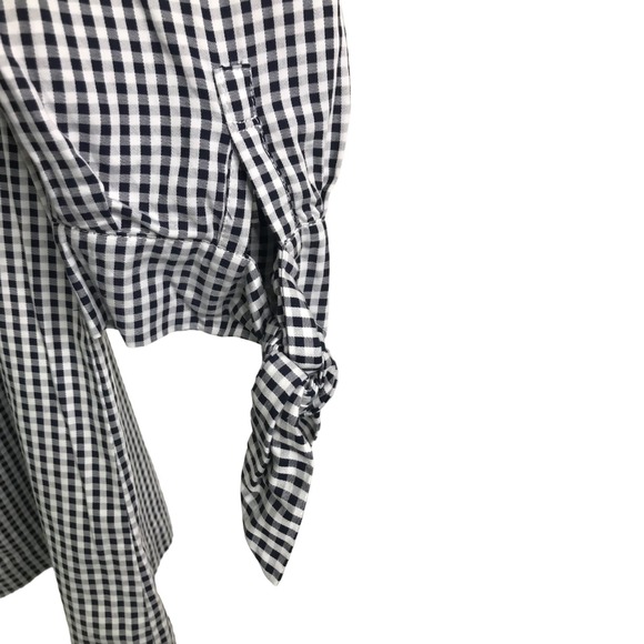 Tyler‎ Boe Women's Off The Shoulder Blouse 3/4 Sleeves White Gingham Cotton XS - Picture 5 of 11